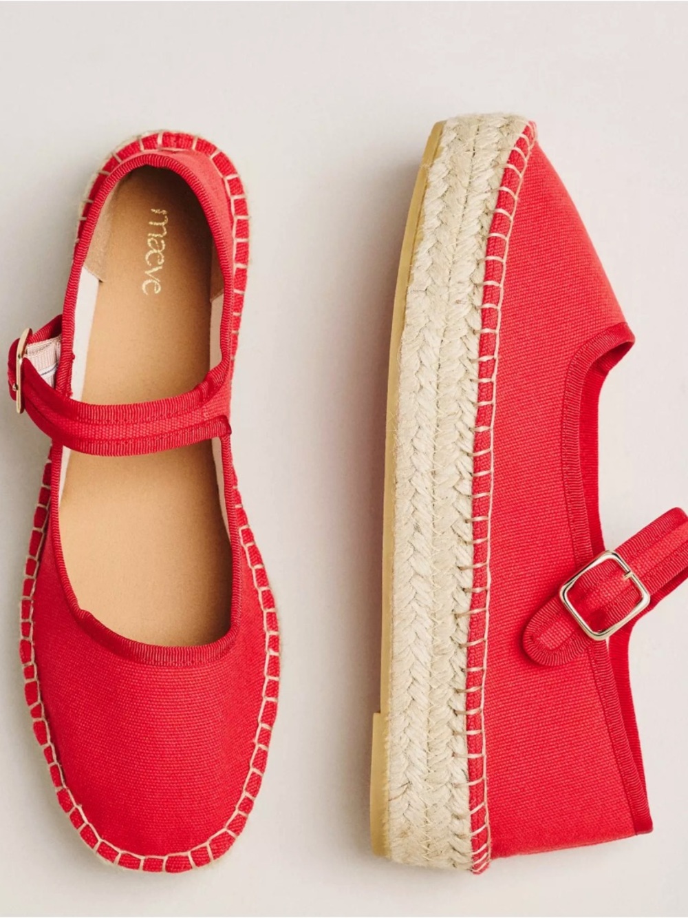 NEW- Maeve Mary Jane Espadrille Flats — Cherry Red 🍒